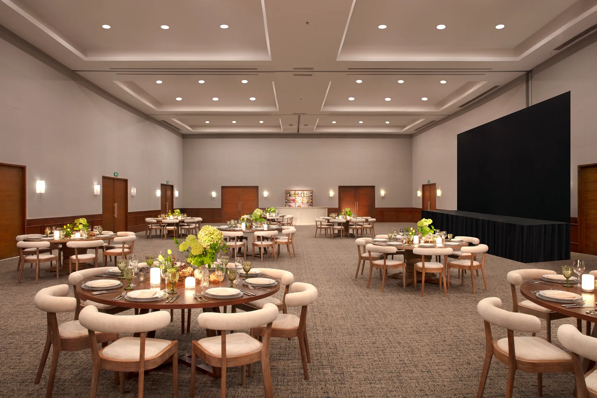 Elegant ballroom reception setup for weddings at Dreams Los Cabos Suites Golf Resort & Spa